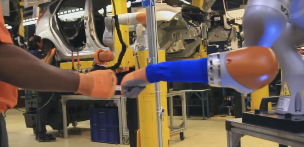 Operarios y robots puedan trabajar juntos en la línea de montaje
