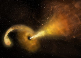 Un agujero negro produce una gran erupción tras desgarrar una estrella
