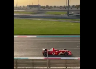Leclerc condujo en Abu Dabi hoy el F2003 con el que Schumaher fue campeón.