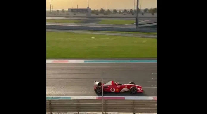 Leclerc condujo en Abu Dabi hoy el F2003 con el que Schumaher fue campeón.