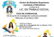 Ciclo de conferencias“De proyecto de investigación a artículo publicable”Miércoles 22 de Marzo 2023