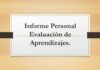 Informe Personal Evaluación de Aprendizajes.