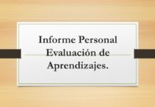 Informe Personal Evaluación de Aprendizajes.