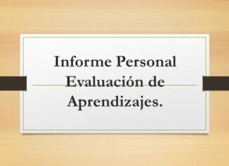 Informe Personal Evaluación de Aprendizajes.