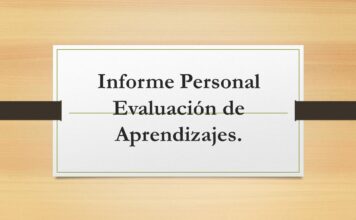 Informe Personal Evaluación de Aprendizajes.