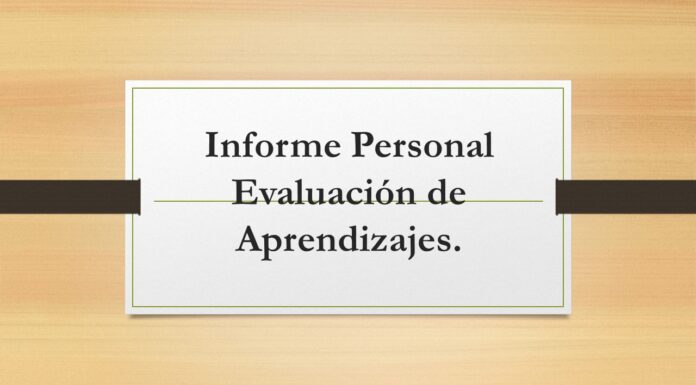 Informe Personal Evaluación de Aprendizajes.