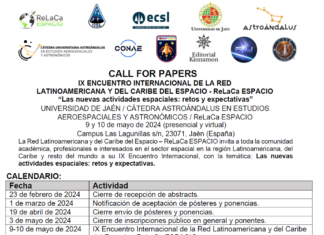 IX ENCUENTRO INTERNACIONAL DE LA REDLATINOAMERICANA Y DEL CARIBE DEL ESPACIO – ReLaCa ESPACIO.“Las nuevas actividades espaciales: retos y expectativas”
