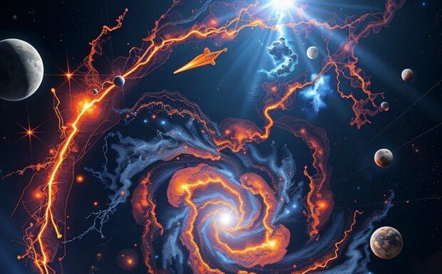 “Descubriendo la Sinfonía Secreta del Espacio-Tiempo: El Tapiz Electrodinámico del Universo como Puerta a la Vocación Científica”.