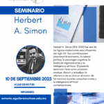 Flyer para promoción de seminario Herbert Simon