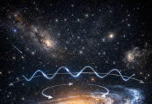 La danza invisible del cosmos: el bamboleo galáctico y el zurcido profundo del universo.