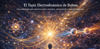 “Antimateria y el Tapiz Electrodinámico Bulnes: Una Visión Filosófica del Universo”.