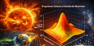 Cuando el Sol habla en energía y silencio: erupciones solares, neutrinos y la geometría invisible del cosmos.