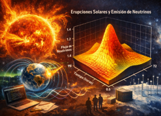 Cuando el Sol habla en energía y silencio: erupciones solares, neutrinos y la geometría invisible del cosmos.