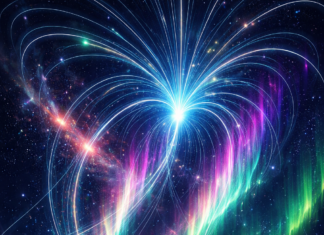 Auroras boreales: la caligrafía luminosa de la energía y la información cósmica.