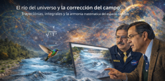 El río del universo y la corrección del campo: trayectorias, integrales y la armonía matemática del espacio-tiempo.