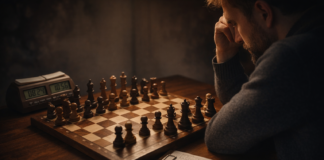 El silencio entre jugadas: una fenomenología del tiempo invisible en el ajedrez.