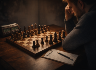 El silencio entre jugadas: una fenomenología del tiempo invisible en el ajedrez.