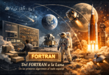 FORTRAN y la conquista de la Luna: cuando los algoritmos calcularon el camino hacia el cosmos.