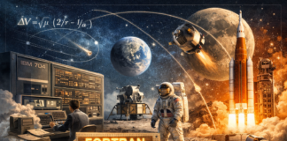 FORTRAN y la conquista de la Luna: cuando los algoritmos calcularon el camino hacia el cosmos.