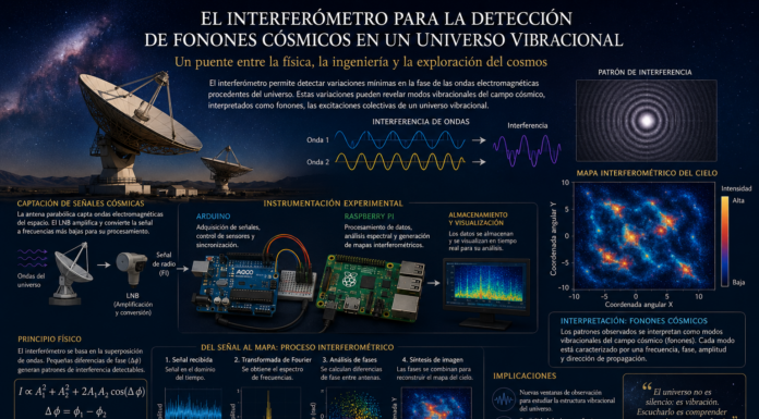 “Escuchando la arquitectura oculta del cosmos: interferometría accesible, fonones cósmicos y la exploración del tejido profundo del Universo”