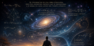 La ecuación geométrica del Universo: una estructura que se reescribe a sí misma en cada instante del tiempo cósmico.