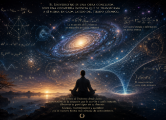 La ecuación geométrica del Universo: una estructura que se reescribe a sí misma en cada instante del tiempo cósmico.
