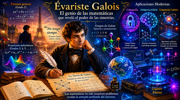 Évariste Galois y las Simetrías del Universo: De la Fórmula General de las Ecuaciones a la Criptografía, la Inteligencia Artificial y la Computación Cuántica.