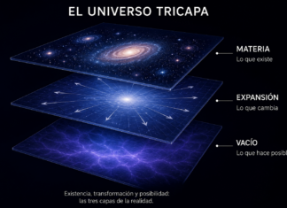 El Universo Tricapa: Una interpretación geométrica de la materia, la expansión y el vacío más allá de la frontera de la ciencia.