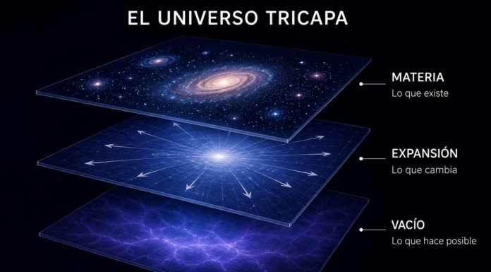 El Universo Tricapa: Una interpretación geométrica de la materia, la expansión y el vacío más allá de la frontera de la ciencia.
