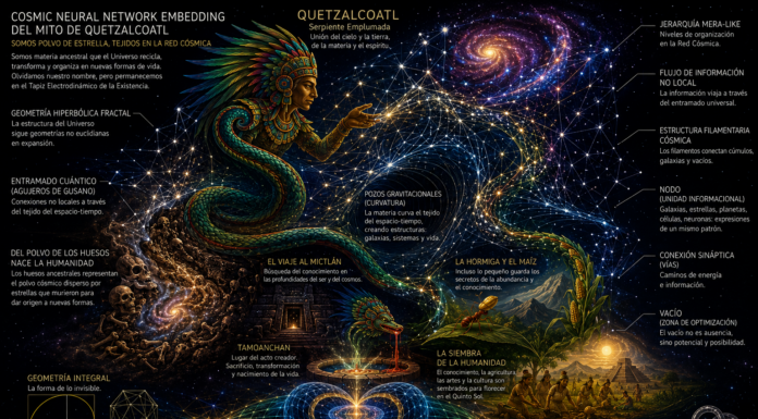Del Polvo de las Estrellas al Tapiz Electrodinámico Bulnes: Quetzalcóatl, Cosmología y la Geometría del Universo.
