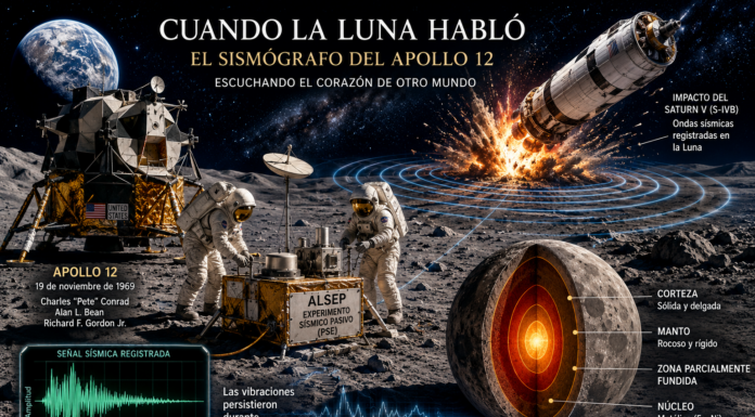 Cuando la Luna habló: el experimento sísmico del Apollo 12 y el nacimiento de la geofísica lunar.