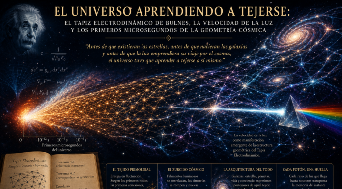 El Universo Aprendiendo a Tejerse: El Tapiz Electrodinámico de Bulnes, la Velocidad de la Luz y los Primeros Microsegundos de la Geometría Cósmica.