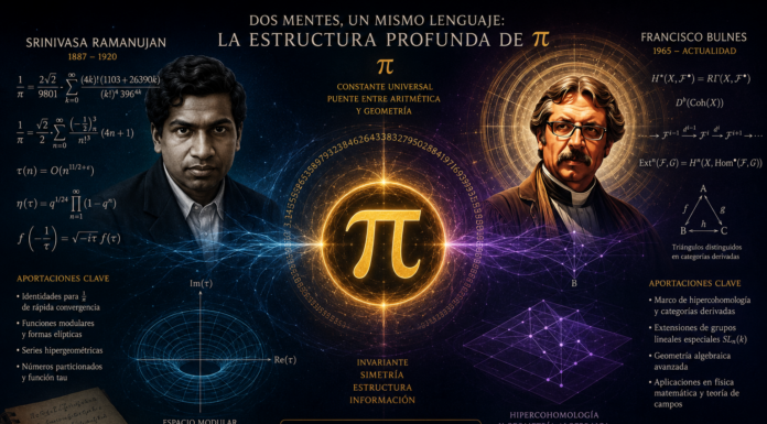 La Geometría Invisible del Conocimiento: Convergencia entre las Identidades de π de Srinivasa Ramanujan y el Marco de Hipercohomología de Francisco Bulnes.
