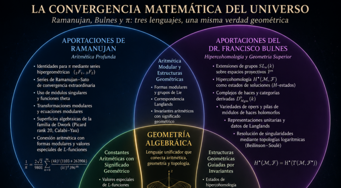 El Código π del Universo: la convergencia entre las identidades de Ramanujan y la hipercohomología de Bulnes como un nuevo paradigma de la geometría algebraica.