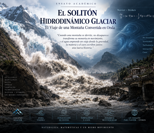 Del Glaciar al Caos: El Solitón Hidrodinámico y la Danza Oculta de Navier–Stokes,