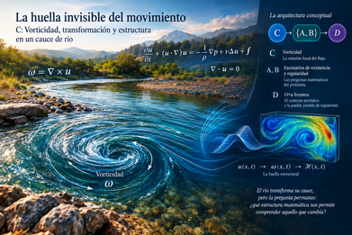 LA HUELLA INVISIBLE DEL MOVIMIENTO: La letra C, Vorticidad, transformación y estructura en un cauce de río. (Parte IV)