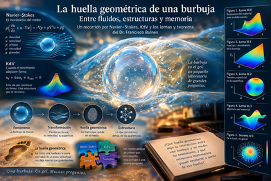 La burbuja en el gel y su huella geométrica: Entre el movimiento y la estructura, una doble mirada desde Navier–Stokes, KdV y los lemas y teoremas de Dr. Francisco Bulnes.