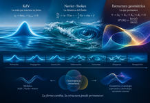 TRES MIRADAS, UNA ESTRUCTURA. De la dinámica solitónica a la huella geométrica: KdV, Navier–Stokes, cohomología y sucesiones exactas