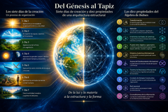 Del Génesis al Tapiz: siete días de creación y diez propiedades del Álgebra de Bulnes. Una reflexión sobre orden, estructura, transformación e invariancia.
